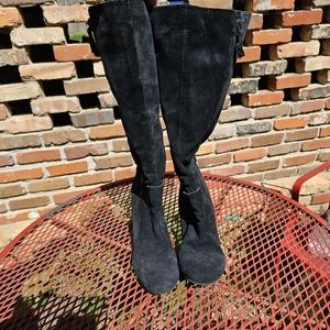 Franco Sarto Black Suede Boots size 10